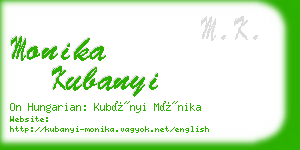 monika kubanyi business card